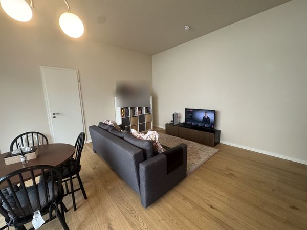 Living area towards the TV corner, oak parquet